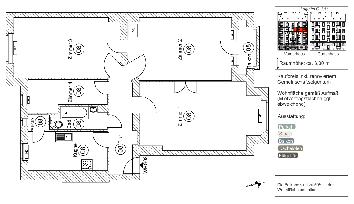 Vorderhaus 3.OG rechts